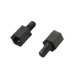 Hexagonal Spacer M3x6mm +6mm Thread Male-Female Black Nylon Standoff