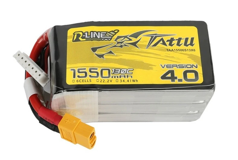 Gens Ace Tattu R-Line Version 4.0 1550mAh 22.2V 130C 6S1P Lipo Battery Pack With XT60 Plug